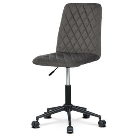 Autronic Kancelárska stolička Kancelářská židle dětská, potah šedá sametová látka, výškově nastavitelná (KA-T901 GREY4)